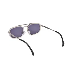 SPADEACES Unisex Full Rim Square Black Lens & Blue Aviator Sunglasses image 2