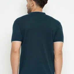 Zigo Men Solid Mandarin Collar Cotton T-shirt image 5