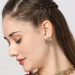 fabula Antique Intricate Textured Elephant Design Necklace And Earrings image 4