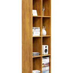 HEXA RED Beige Wooden Book Shelf image 5