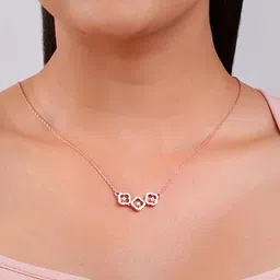 GIVA 925 Sterling Silver Rose Gold-Plated Zircon Studded Necklace image 2