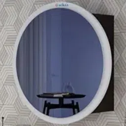 Furniwud White Bathroom Cabinet Round Wall Mirror-picture-23