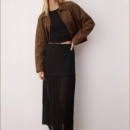 Trendyol Women Pleated Straight Maxi Skirt-image-11