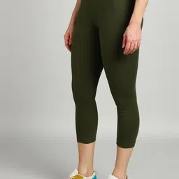 PAAVKI Pack Of 2 Pure Cotton Mid-Rise Slim-Fit 2-Way Stretchable Ankle-Length Leggings image 2