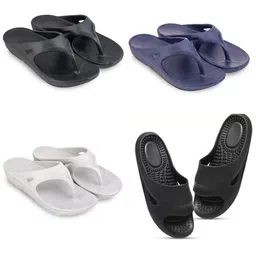 Feel alive Men Set Of 4 Ultra-Comfortable Lightweight EVA Flip Flops-picture-25