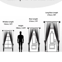 CASABLEU Pink Set of 2 Black Out Long Door Curtain image 4