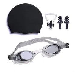 spocco | Swimming Kit for Girls (Age 6-8 Years) with One Piece Frock Style Swimming Costume | Goggles | Cap Ear Plug | Nose Clip | for Swimming Pool, Water Park, School Pool Party, Beach | SC44 image 4