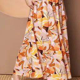 OTABU Women Printed Relaxed Flared Wrinkle Free Trousers image 5