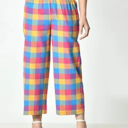 BAESD Women Checked Straight Cropped Palazzos-image-8