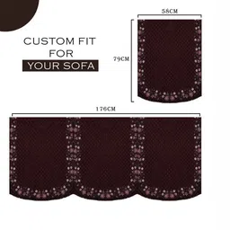 Kuber Industries Maroon & Pink 10 Pieces Printed 5-SeaterVelvet Sofa Cover image 3