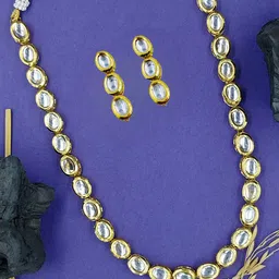 AARNAA Gold-Plated Stone Studded Jewellery Set-picture-10