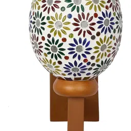 1ST TIME Multicoloured & Multicoloured Textured Wood Wall Lamp-image-77