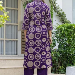 STYLE OF AYANA Women Printed Regular Pure Cotton Kurta with Trousers & With Dupatta image 4