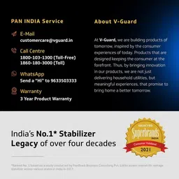 v-guard ARIZOR 4170 SD 12A 170-270V 1.5TON INVERTER AC VOLTAGE STABILIZER image 4