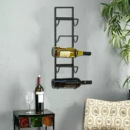 indian decor 43012 Metal Wall Wine Rack 25 by 6", Wind Bottle Holder Iron Glass Holder-picture-22