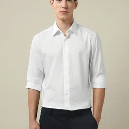 Arrow Jaquard 1851 Tailored Fit Micro Ditsy Printed Pure Cotton Formal Shirt image 5