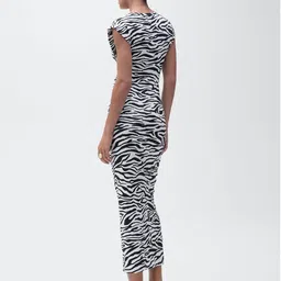MANGO Animal Print A-Line Midi Dress image 2