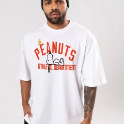 FLYIND VOGUE OUTFIT Men Peanuts Bio Finish Graphic Printed Cotton Oversized T-shirt-picture-39