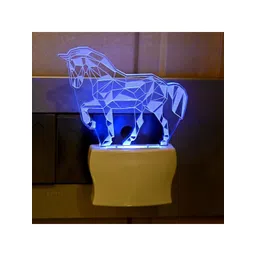 1ST TIME White & Transparent 2-Pcs 3D Illusion LED Plug Night Lamps image 5