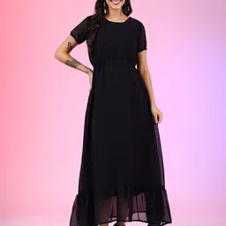 Krunal Raiyani Crepe Fit & Flare Dress-picture-43