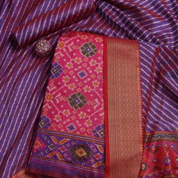 Meena Bazaar Floral Printed Art Silk Unstitched Dress Material-image-66