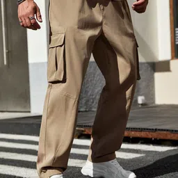SZN Men High-Rise Relaxed Fit Cargos Trousers-picture-25