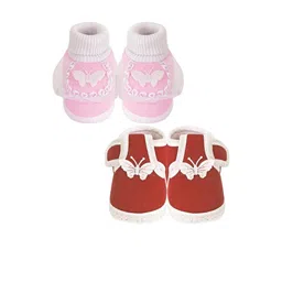NESKA MODA Pink Cotton Booties image 4