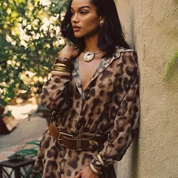 LULU & SKY Women Animal Printed Shirt Mini Dress image 5