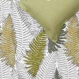 Monte Carlo White & Green Printed Cotton 110 TC Queen Bedsheet Set 2.24 m x 2.54 m image 4