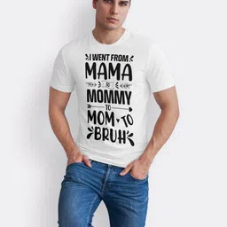 Seekbuylove Typography Printed Round Neck Short Sleeves Bio Finish Pure Cotton T-shirt image 3