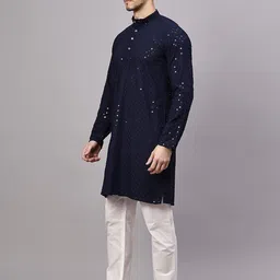 HAZEL CLOTHING Men Embellished Sequinned Kurta image 4