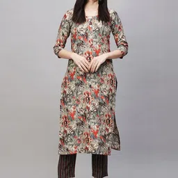 Aaghnya Women Floral Printed Kurta with Trousers-picture-20