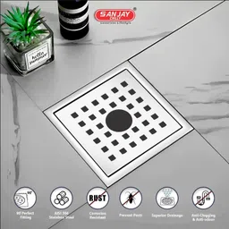 sanjay chilly Floor Stainless Steel Push Down Strainer image 4