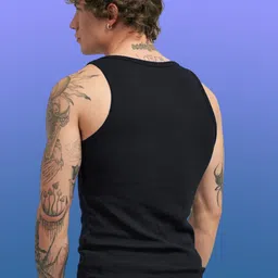 Uniplanet store Printed Scoop Neck Gym Vest UVM-LG-HNATION-BLK-S image 3