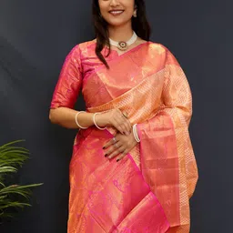 SILKWEAR Ethnic Motifs Zari Silk Cotton Kanjeevaram Saree-picture-35