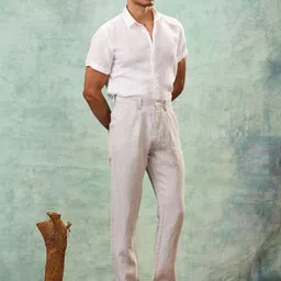 MH&Y Men Comfort Relaxed Fit Solid Mid-Rise Chinos Trousers image 3
