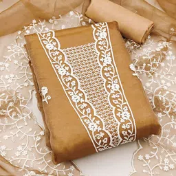 SAINOOR Embroidered Organza Unstitched Dress Material-picture-25