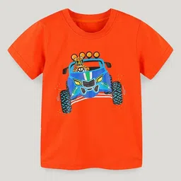 LULU & SKY Boys Typography Printed Pure Cotton Applique T-shirt-picture-56