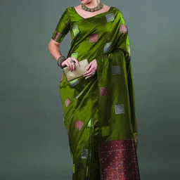 Parampara Ethnic Woven Design Zari Pure Silk Banarasi Saree image 3