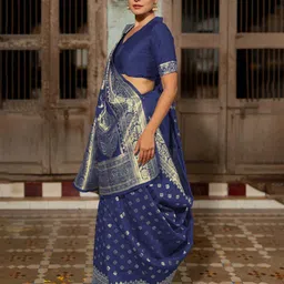 Subham Woven Design Zari Silk Blend Kanjeevaram Saree image 1