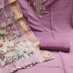 KIMISHA Embellished Unstitched Dress Material image 3