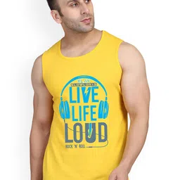 SLOWLORIS Pack Of 2 Printed Gym Vests SL26 COMBO (LOUD YELLOW) (NVR LGTGREEN) image 2