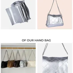 MINI WESST Women Textured Structured Shoulder Bag image 3