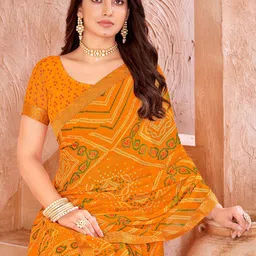 Saree mall Bandhani Pure Chiffon Bandhani Sarees image 5