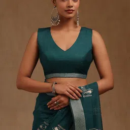 Soch Warli Printed Chanderi Saree With Blouse Pice image 2