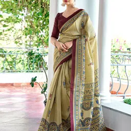 KALINI Ethnic Motifs Woven Design Saree With Unstitched Blouse Piece-picture-24