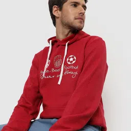 Campus Sutra Men Printed Hooded Sweatshirt image 4