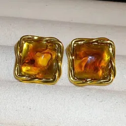 SZN Korean Artificial Stones Studded Antique Contemporary Studs image 1
