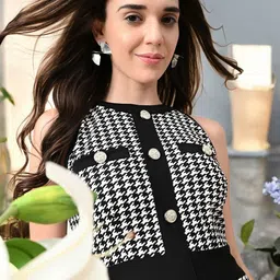 IUGA Checked Bodycon Dress image 2