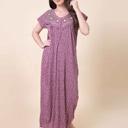 AVYAY Printed Maxi Nightdress-picture-30